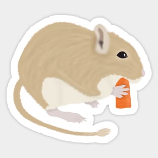 Cute golden gerbil eating carrot Sticker